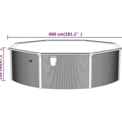 Pooler^Fritstående swimmingpool med stålvæg 460x120 cm | Farve: Hvid | Inderside: Blå