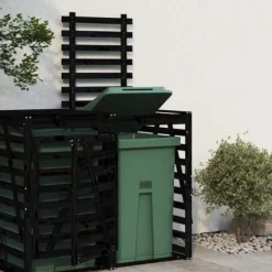 Outlet Förlängning till sopkärlsskjulet - Massiv furu, Ventilerad design | Färg: Svart | Storlek: Standard Skure, Garager & Carports