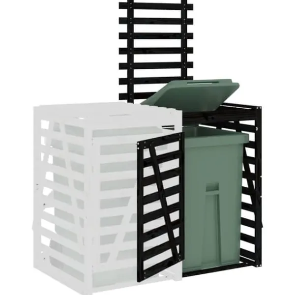 Outlet Förlängning till sopkärlsskjulet - Massiv furu, Ventilerad design | Färg: Svart | Storlek: Standard Skure, Garager & Carports