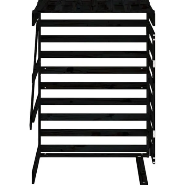 Outlet Förlängning till sopkärlsskjulet - Massiv furu, Ventilerad design | Färg: Svart | Storlek: Standard Skure, Garager & Carports