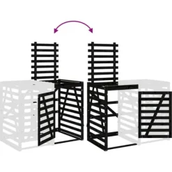 Outlet Förlängning till sopkärlsskjulet - Massiv furu, Ventilerad design | Färg: Svart | Storlek: Standard Skure, Garager & Carports