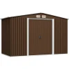 New Förvaringsbod i metall - Robust och ventilerad redskapsbod | Färg: Brun | Storlek: 257x205x178 cm Skure, Garager & Carports