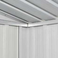 New Förvaringsbod i metall - Robust och ventilerad redskapsbod | Färg: Brun | Storlek: 257x205x178 cm Skure, Garager & Carports