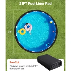 Pool- & Spatilbehør^21ft Rund Poolforingspude, Overjordisk Pool, Heavy Duty Poolmåtte, Langvarig, God Beskyttelse