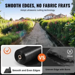 Haveduge^5FTx250FT Premium Ukrudtsbarriere, 5OZ Geotekstil til indkørsler, høj permeabilitet, effektiv ukrudtsbekæmpelse.
