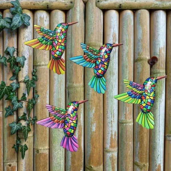 Havedekorationer^Fugl Hummingbird Vægskilt Have Ornament 12x13,5cm -Grøn