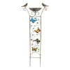 Til Fugle & Småvildt^Fuglebad & Have Trellis Combo, Holdbart Jern, Retro Design, Guld