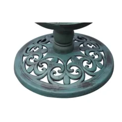 Til Fugle & Småvildt^Fuglebad med solcellelampe - Dekorativt foderbræt | Farve: Grå | Størrelse: 50x50x100 cm