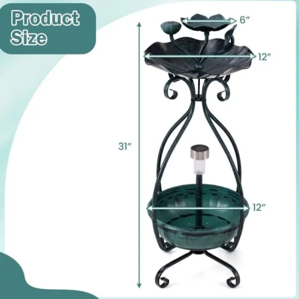 Discount Fuglebad, 12x12x31 cm, Bronze Til Fugle & Småvildt