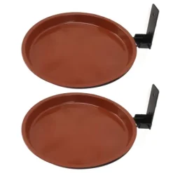 Til Fugle & Småvildt^Fuglefoder- og fuglebadesæt med kraftig metalring - 2 gryder, 2 beslag til terrasse i baghaven