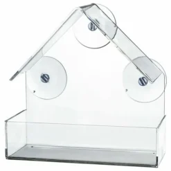 Fuglefoderautomat Gennemsigtig 225 ml 15 × 15 × 6 CM Til Fugle & Småvildt