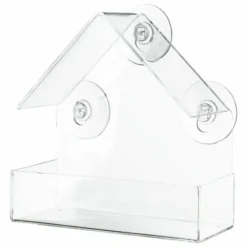 Fuglefoderautomat Gennemsigtig 225 ml 15 × 15 × 6 CM Til Fugle & Småvildt
