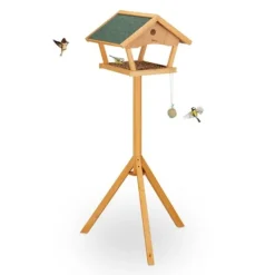 Online Fuglefoderbræt med stativ, 137x66x59 cm, Natur Grøn Til Fugle & Småvildt