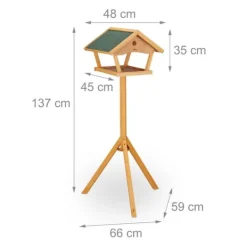 Online Fuglefoderbræt med stativ, 137x66x59 cm, Natur Grøn Til Fugle & Småvildt