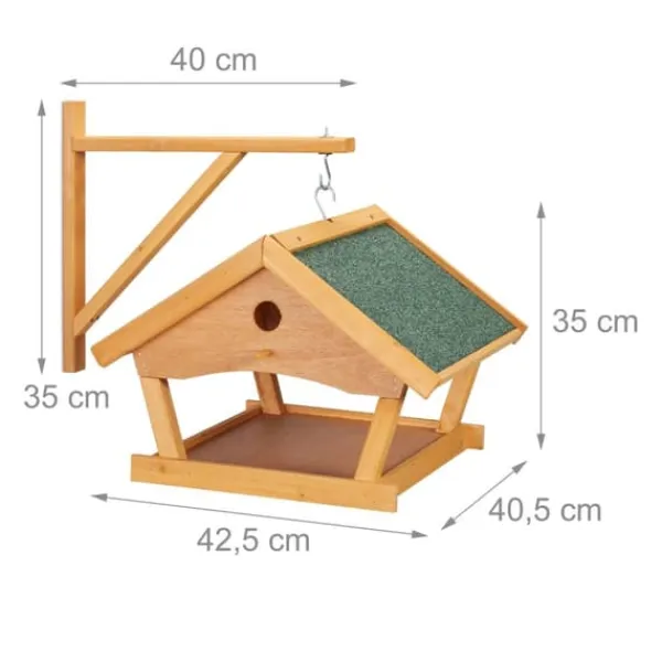 Til Fugle & Småvildt^Fuglefoderbræt, Vægmonteret, 35x42,5x40,5 cm, Naturgrøn