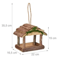 Til Fugle & Småvildt^Fuglefoderbræt, 19x22x16,5 cm, Natur