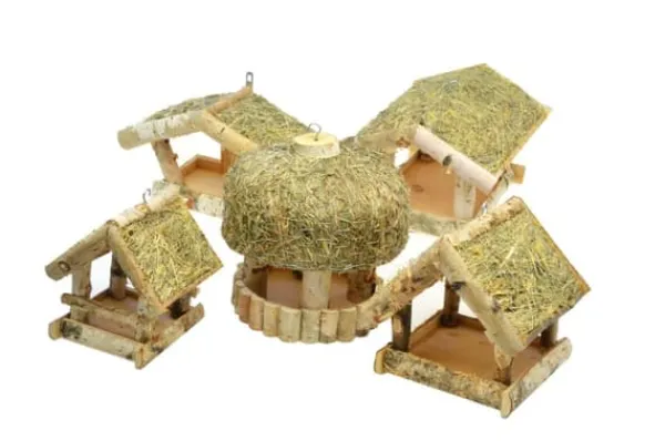 Til Fugle & Småvildt^Fuglefoderhus i træ – fuglehus K110