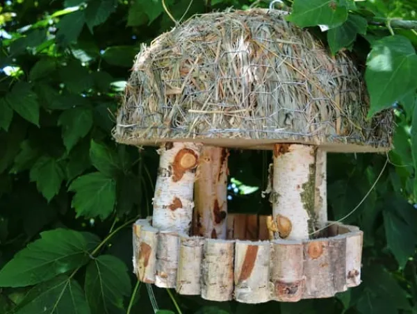 Til Fugle & Småvildt^Fuglefoderhus i træ – fuglehus K110
