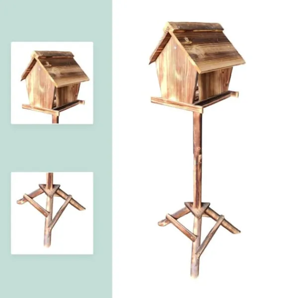 Til Fugle & Småvildt^Fuglefrøautomat, 107x32x27 cm, Brun