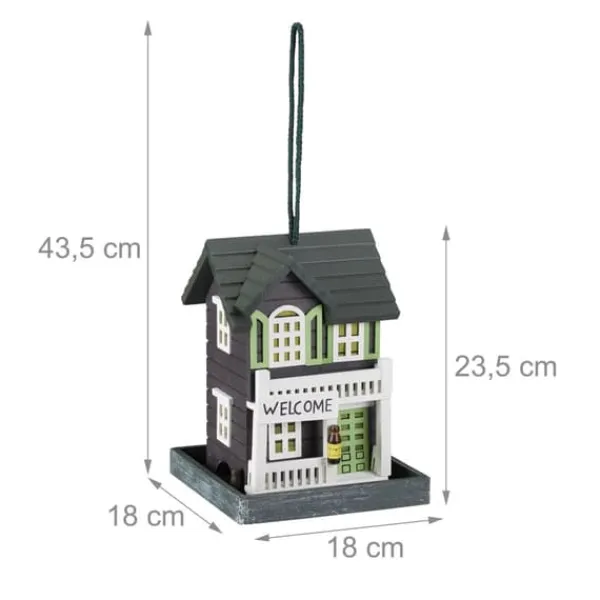 Til Fugle & Småvildt^Fuglehus, 18x18x23,5 cm, Flerfarvet, Træ