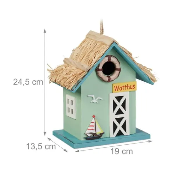 Online Fuglehus, 24.5x19x13.5 cm, Flerfarvet, Træ Til Fugle & Småvildt