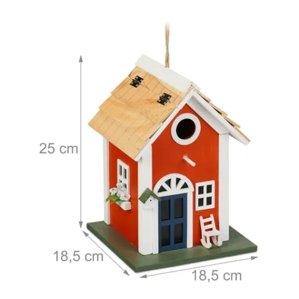 New Fuglehus, 25x18,5x18,5 cm, Rød Til Fugle & Småvildt