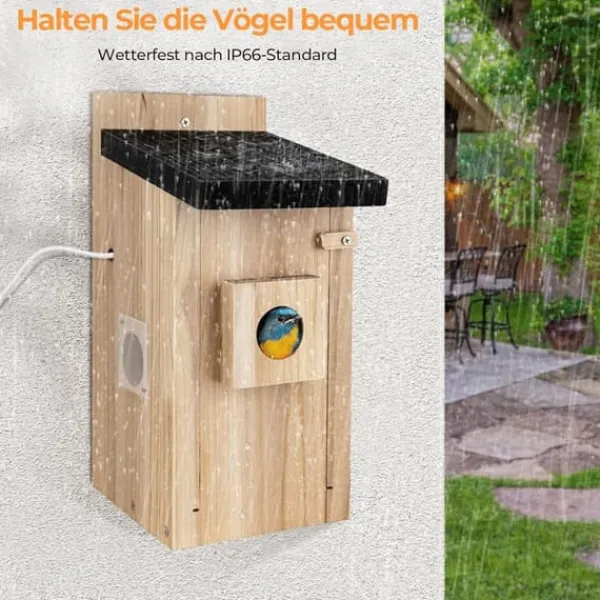 Clearance Fuglekasse Kamera, 5 Million Pixel Nattesyn, Naturligt Trædesign,M, Lys Grå Til Fugle & Småvildt