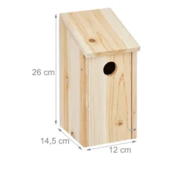 Outlet Fuglekasse, Træ, 26x12x14.5 cm, Natur Til Fugle & Småvildt