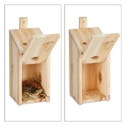 Outlet Fuglekasse, Træ, 26x12x14.5 cm, Natur Til Fugle & Småvildt