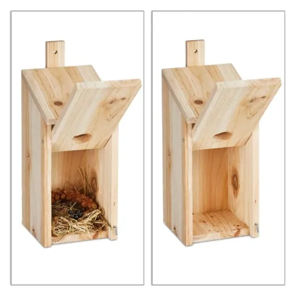 Outlet Fuglekasse, Træ, 26x12x14.5 cm, Natur Til Fugle & Småvildt