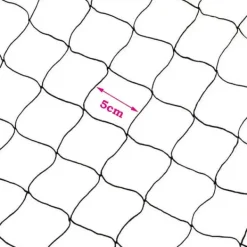 Outlet Fuglenet - Beskyttelsesnet - 30×15 m - Maskestørrelse 5 cm - Polyester - Til frugttræer, have og frugtplantage - Sort Haveduge