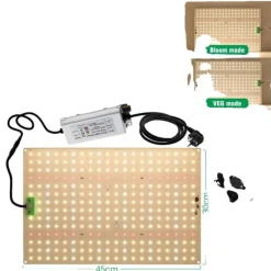 Fuldspektret LED vækstlys, dæmpbart, effektiv varmeafledning,QBX1200Plus, EU Kit Til Plante- & Urtedyrkning
