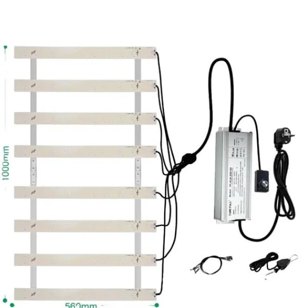 Kit Til Plante- & Urtedyrkning^Fuldspektret LED vækstlys, dæmpbart, aluminium + PC,200W