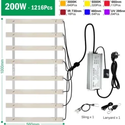 Hot Fuldspektret LED vækstlys, dæmpbar design, IP65 vandtæt,200W Kit Til Plante- & Urtedyrkning
