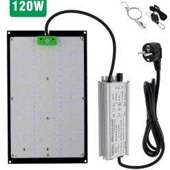 Clearance Fuldspektret LED vækstlys, høj lysstyrke, dæmpbar kontrol,120W Kit Til Plante- & Urtedyrkning