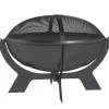 New Fuleadture Ildskål Ø54cm Metal Ildskål med Gnistbeskyttelse, Schürhake og håndtag til udendørs, BBQ, Sort Tilbehør Til Brændeovne & Pejse