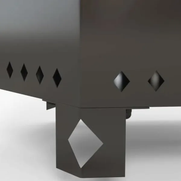 Pejse^Fuleadture røgfri brandkurv i metal pejs med Schürhake til udendørs, have, terrasse, sort