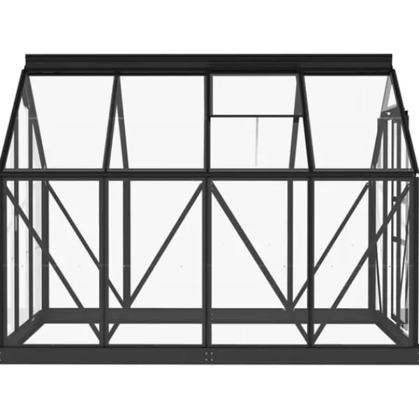 Drivhus^Fundamentramme til drivhus i aluminium - Vejrbestandig og robust | Størrelse: 155x103x191 cm | Farve: Antracitgrå