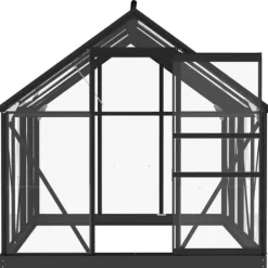 Drivhus^Fundamentramme til drivhus i aluminium - Vejrbestandig og robust | Størrelse: 155x103x191 cm | Farve: Antracitgrå