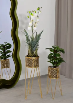Krukker & Plantebeholdere^FURNLUX GRYDELAPPER NAT GULD 21CM (2 STK.)