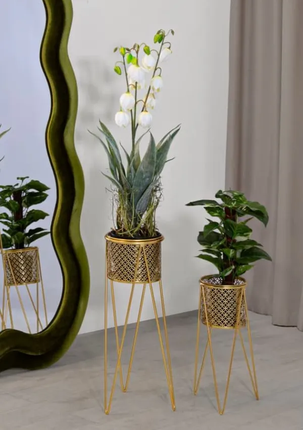 Krukker & Plantebeholdere^FURNLUX GRYDELAPPER NAT GULD 21CM (2 STK.)