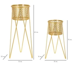 Krukker & Plantebeholdere^FURNLUX GRYDELAPPER NAT GULD 21CM (2 STK.)