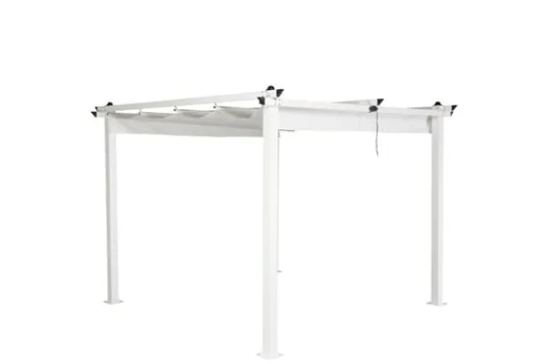 Clearance FURNLUX UDENDØRS PERGOLA LAZIO HVID 295CM Buer, Spalier, Lysthuse Uden Tag