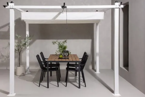 Clearance FURNLUX UDENDØRS PERGOLA LAZIO HVID 295CM Buer, Spalier, Lysthuse Uden Tag