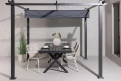 Online FURNLUX UDENDØRS PERGOLA LAZIO GRÅ & SORT 295 CM Buer, Spalier, Lysthuse Uden Tag