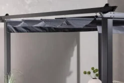 Online FURNLUX UDENDØRS PERGOLA LAZIO GRÅ & SORT 295 CM Buer, Spalier, Lysthuse Uden Tag