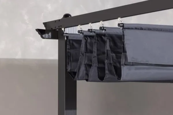 Online FURNLUX UDENDØRS PERGOLA LAZIO GRÅ & SORT 295 CM Buer, Spalier, Lysthuse Uden Tag