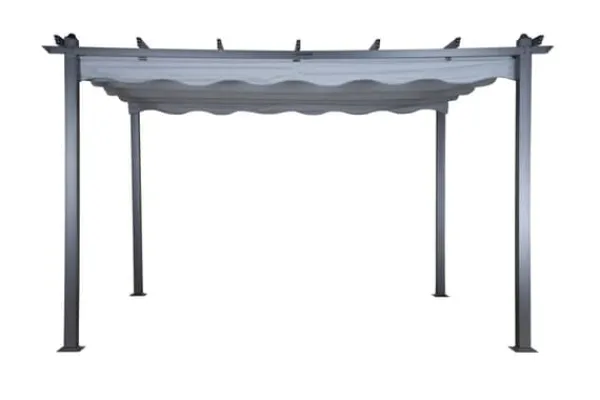 Clearance FURNLUX UDENDØRS PERGOLA LAZIO GRÅ & SORT 395CM Buer, Spalier, Lysthuse Uden Tag