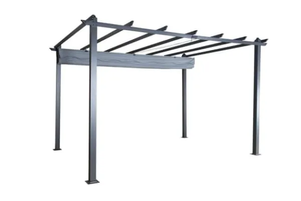 Clearance FURNLUX UDENDØRS PERGOLA LAZIO GRÅ & SORT 395CM Buer, Spalier, Lysthuse Uden Tag