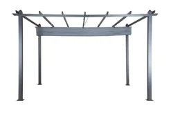 Clearance FURNLUX UDENDØRS PERGOLA LAZIO GRÅ & SORT 395CM Buer, Spalier, Lysthuse Uden Tag